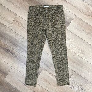 Zara Z1975 Mid Rise Leopard Skinny Jeans Size 10